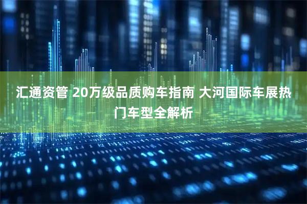 汇通资管 20万级品质购车指南 大河国际车展热门车型全解析